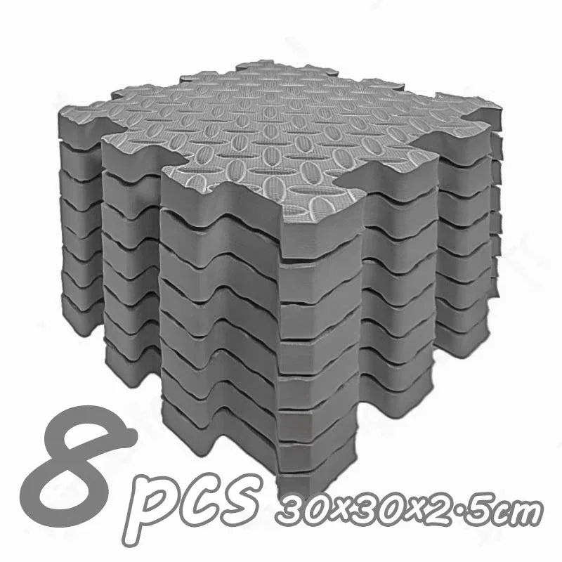 8Pcs/2.5cm Thick Nonslip Baby Crawling Play Mat Soundproof Puzzle Gym Mat for Children's Room and Eco-Friendly Puzzle Mat