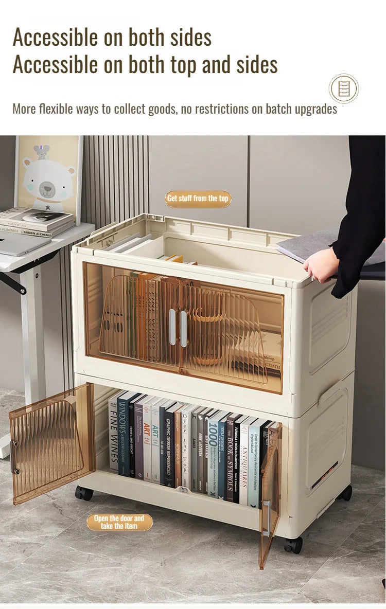 Multifunctional Foldable Storage Cabinet Children's Closet Large Capacity Space Closet Organizer Living Room Sundries Cabinet