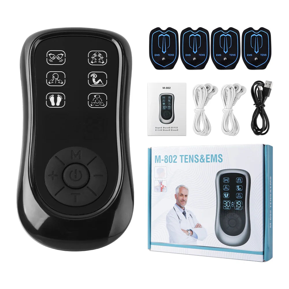 LCD Display Tens Muscle Stimulator Electric EMS Pulse Acupuncture Body Massage Therapy Slimming Relax Machine Electrostimulator