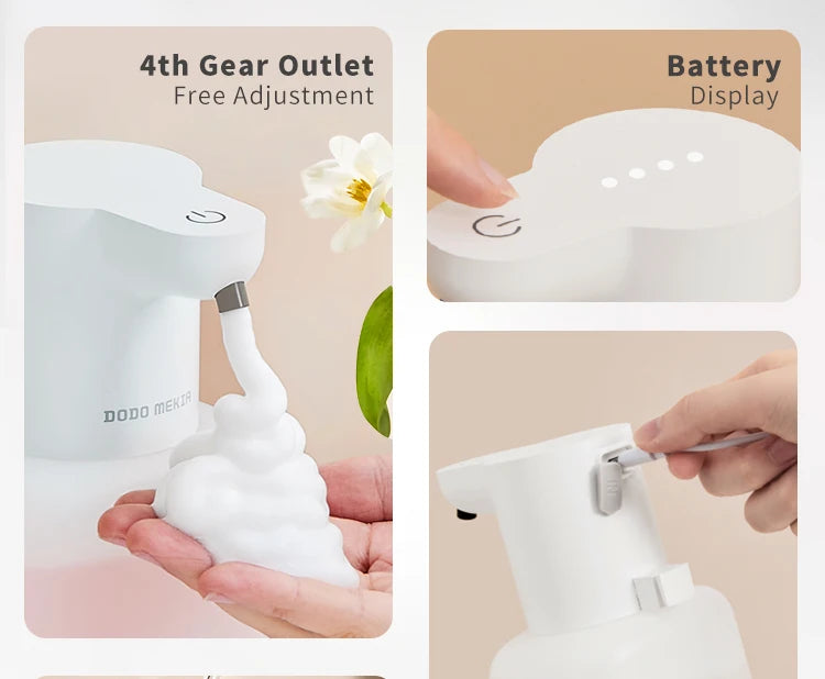 New Wall Mounted Automatic Soap Dispenser Foam Smart Hand Washing Machine 500ml Liquid Rechargeable Bathroom Induction Sensor