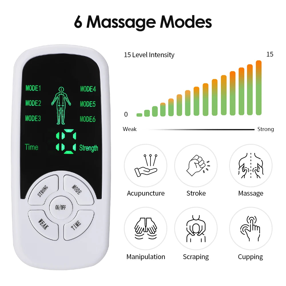 New Upgrade 36 Modes Tens Muscle Stimulator EMS Full Body Massaging Patches Back Waist Knee Digital Tool Muscle Relax Massager