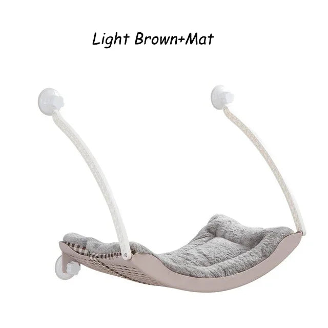 Cat Hammock Bed Comfortable Removable Arctic Fleece Sunbathe Cushion with Suction Cup for Balcony Windows Cats Hanging Beds