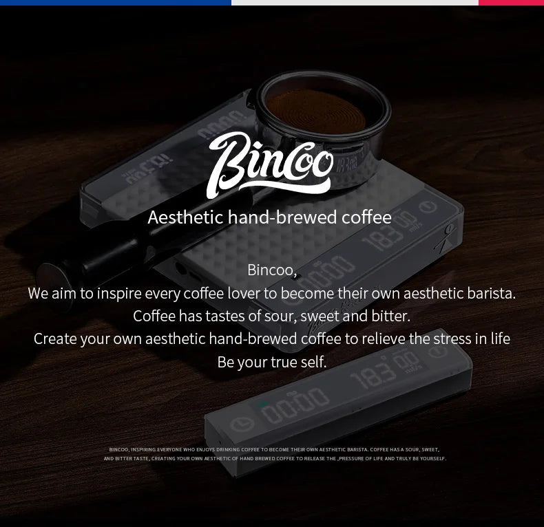 Bincoo Bluetooth Coffee Scale Precision Kitchen MINI Smart Digital Scale Small Electronic Scale Portable Barista Accessories