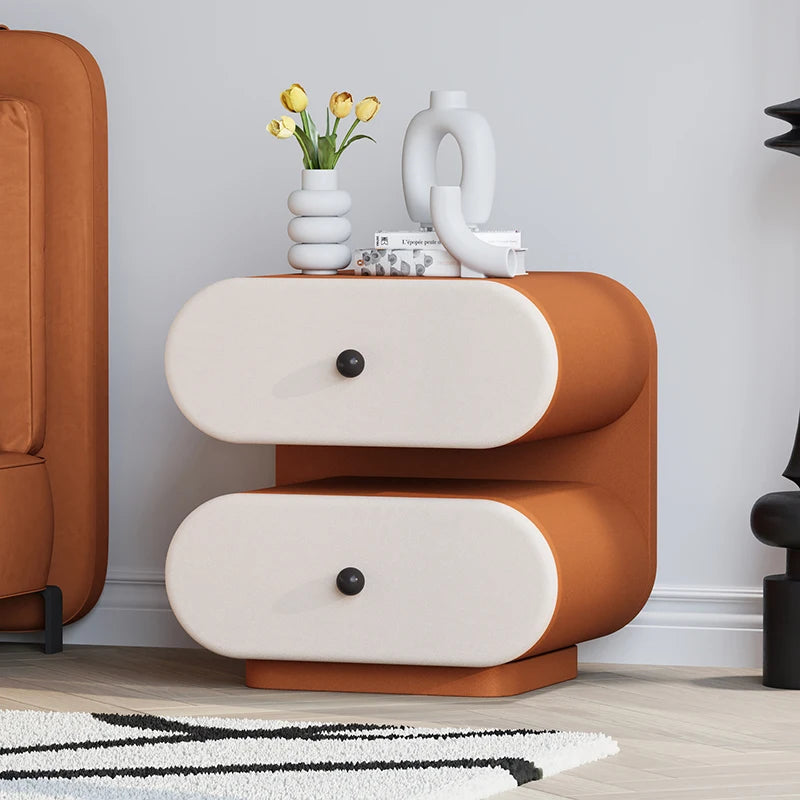 Cream Style Bedside Tables Creative Trendy Space Saving Nightstands Modern Luxury Aesthetic Mesitas De Noche Bedroom Furniture