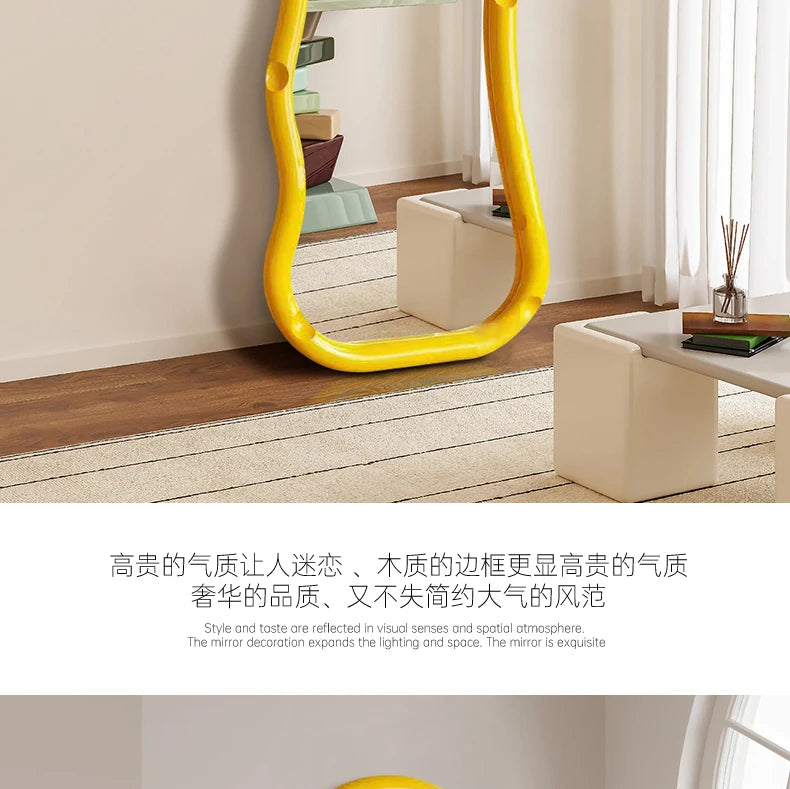 Oval Cute Mirrors Full Body Standing Nordic Princess Bedroom Mirrors Full Body Living Room Espejos Decorativos Room Decoration