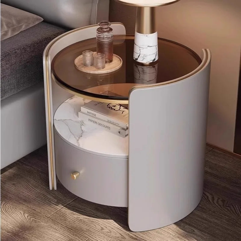 Tall Nordic Nightstands Organizer Design Beige Luxury Modern Bedside Table Space Saving Unique Szafki Nocne Furniture Home