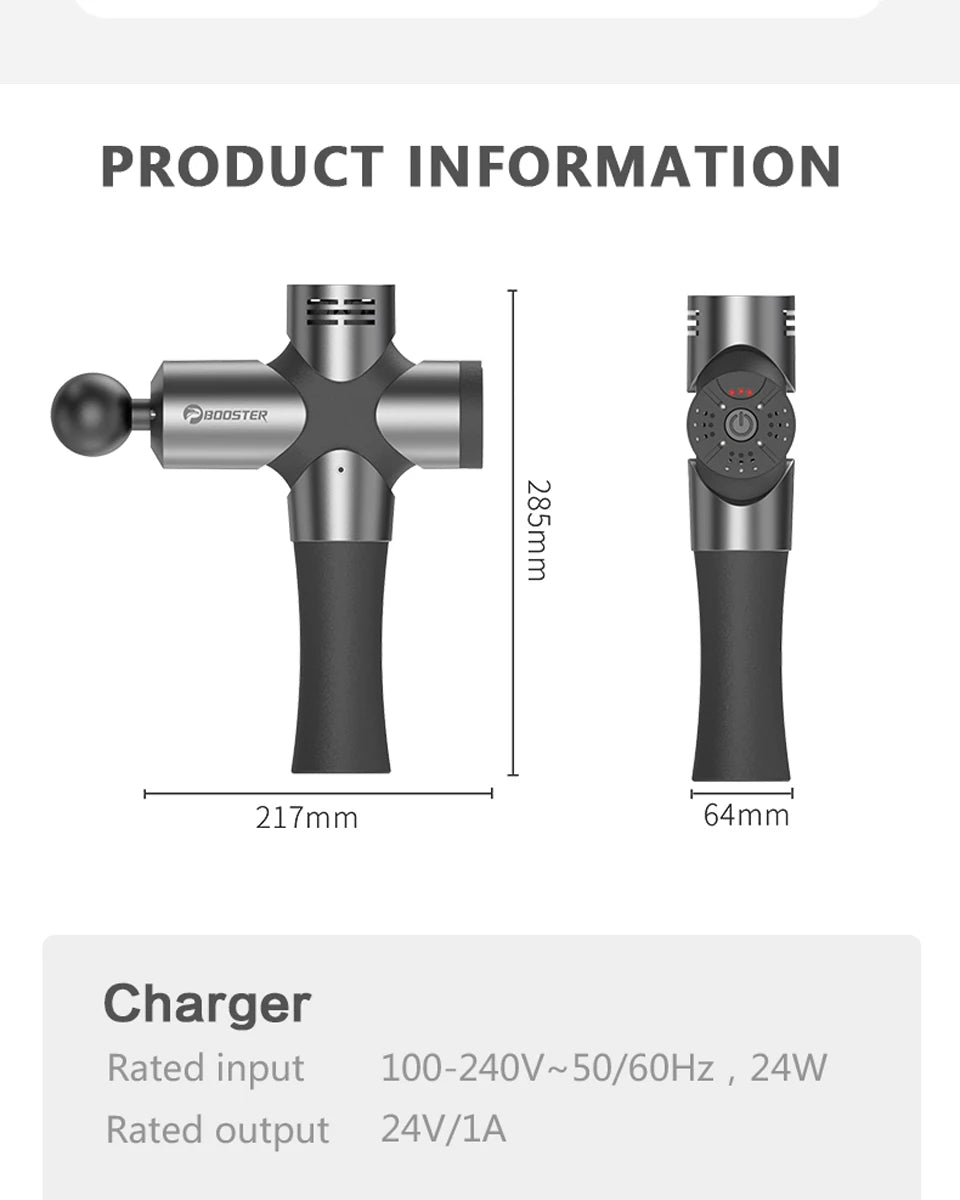 BOOSTER Pro 3 Deep Tissue Massage Gun Muscle Stimulator Body Massager Fascial Gun Relax Low Noise for Fintness Shaping