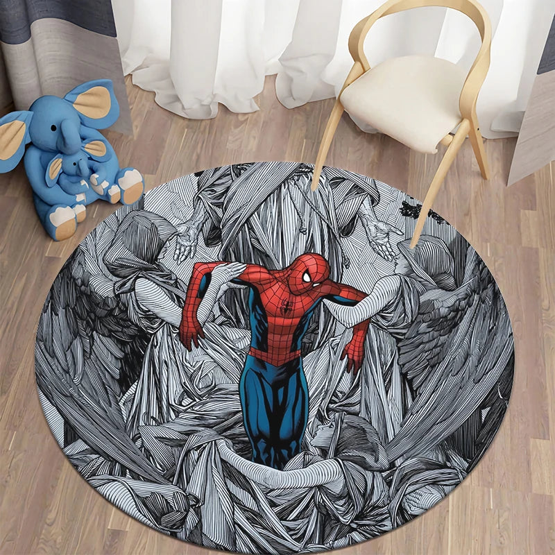 Spider Man,handsome,HD Printed Round Carpet.Bedroom,office,Balcony,Entry Door,Sofa,bed,Chair Non-slip Mat.Gift,Picnic,Camp,Rug