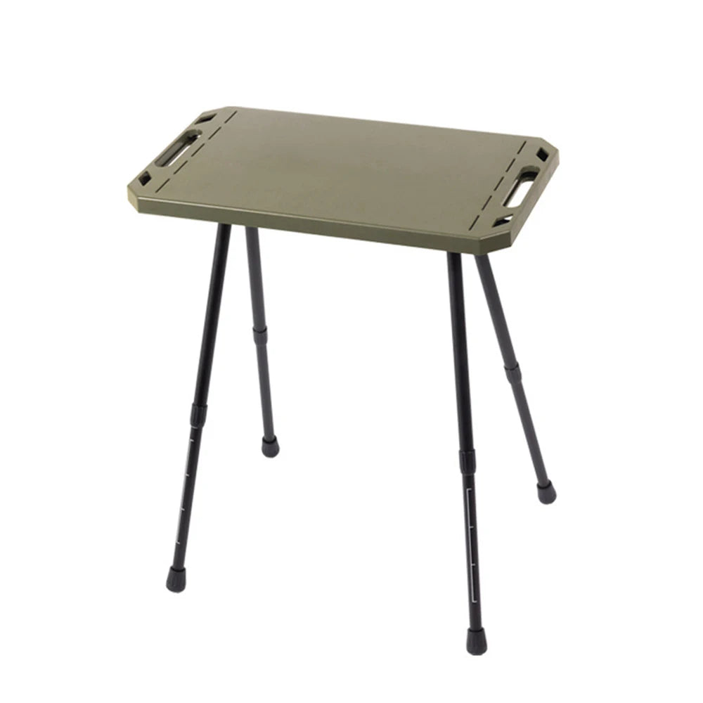 Folding Camping Table with Carry Bag, Height Adjustable Lightweight Desk, Two-Sides Hanging Cookware Table for Hiking, Picnic