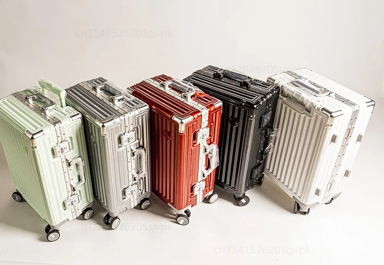 20/24 Inch Large Capacity PC Rolling Luggage Case TSA Combination Lock Business Metal Frame Travel Suitcase on Wheels Travel Bag