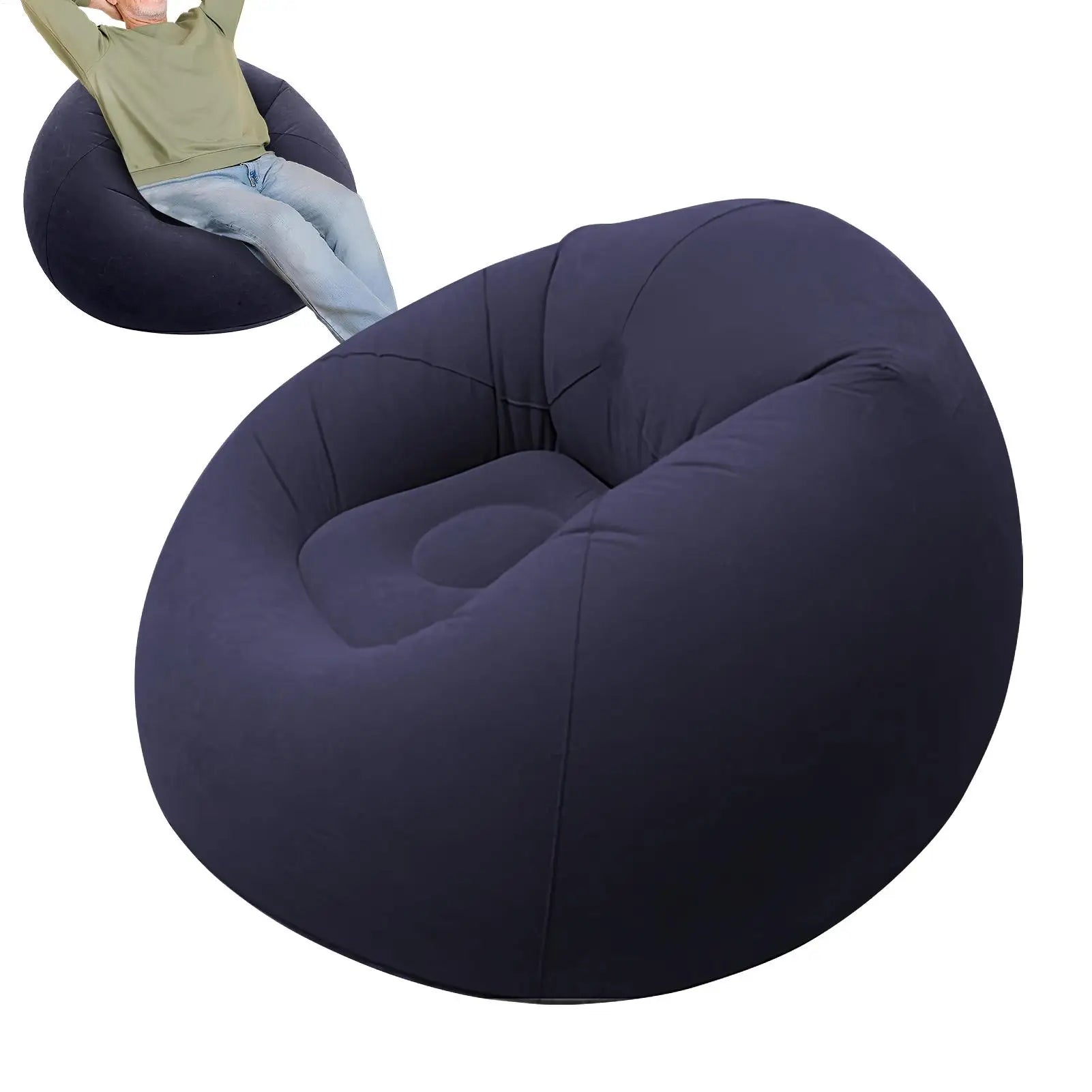 Inflatable Lazy Sofa Folding Portable Pvc Inflatable Air Chair for Living Room Outdoor Camping Convenient Beach Lounge Chair