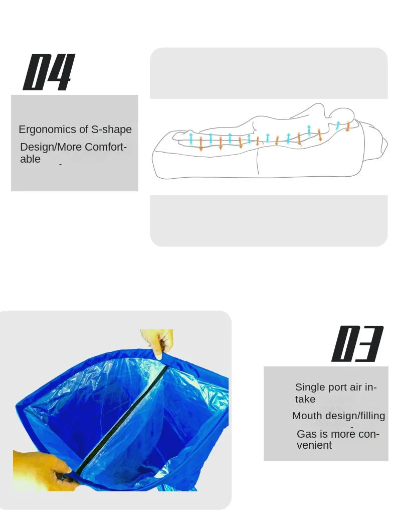 Outdoor Inflatable Sofa Boat, Amphibious Portable Lazy Inflatable Bed, Camping Music Festival Mattress Cushion, Leisure Vacation