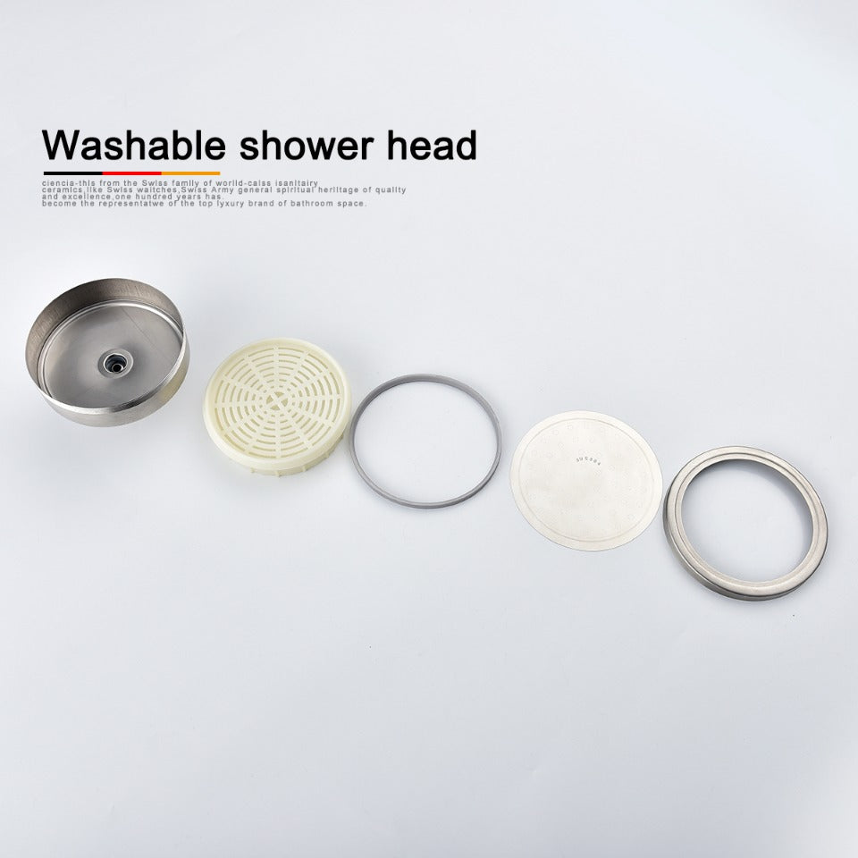 Rain Shower Head Boosting High Pressure High Flow Stainless Steel Rainfall Shower Head Adjustable Angles Bathroom Shower