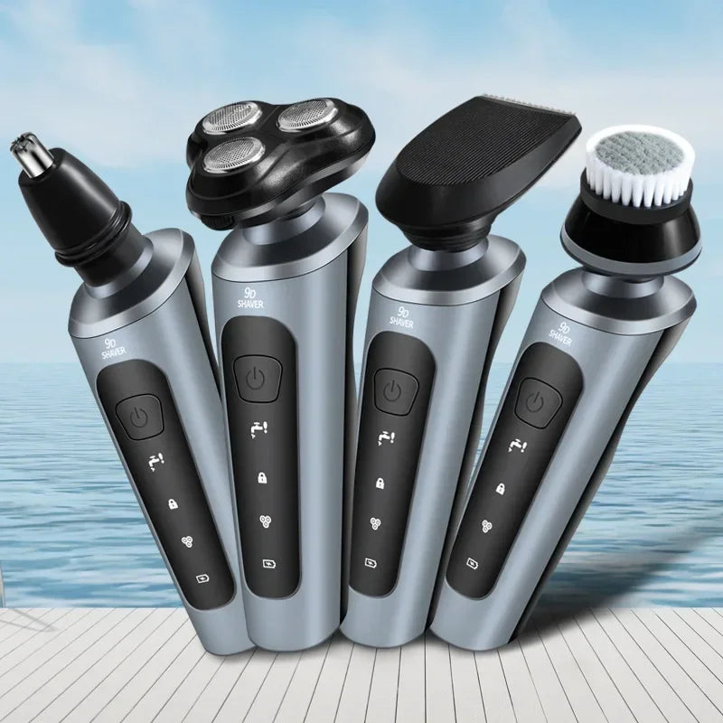 Electric Shavers for Men Waterproof Electric Trimmer Razor Wet &amp Dry Use Rechargeable Battery Rotary Shavers Machine Shaving