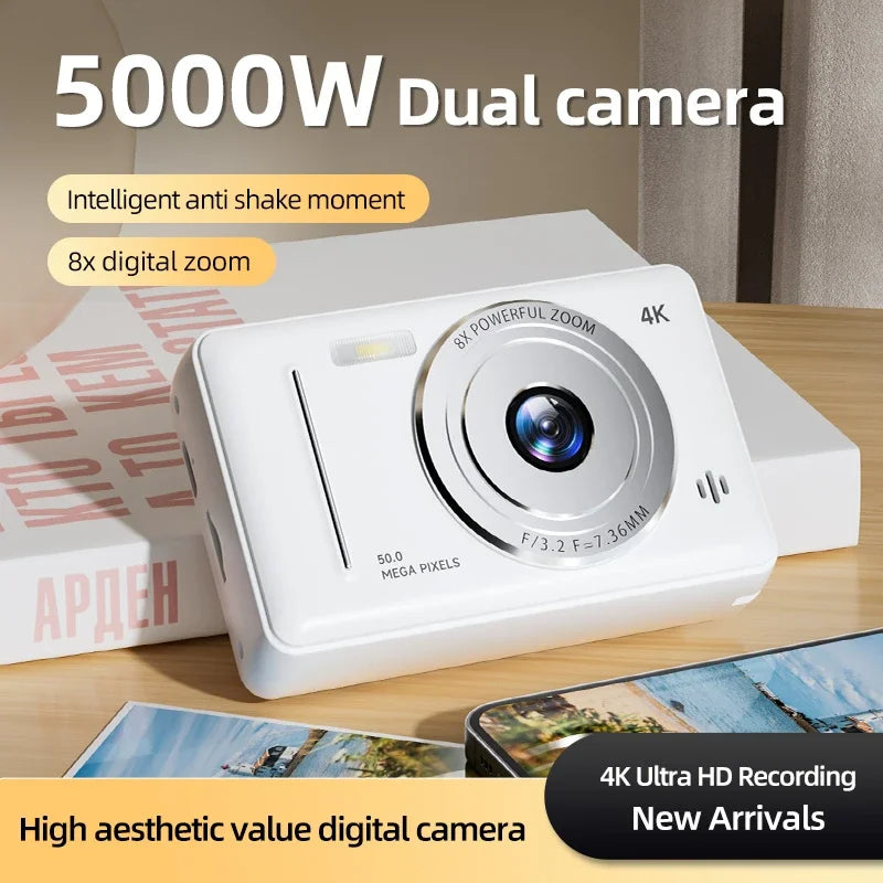 Xiaomi 4k Digital Camera Retro CCD Portable Camera 50 Million Pixels Auto Focus Entry-level Camera Dual Camera Flash Student CCD