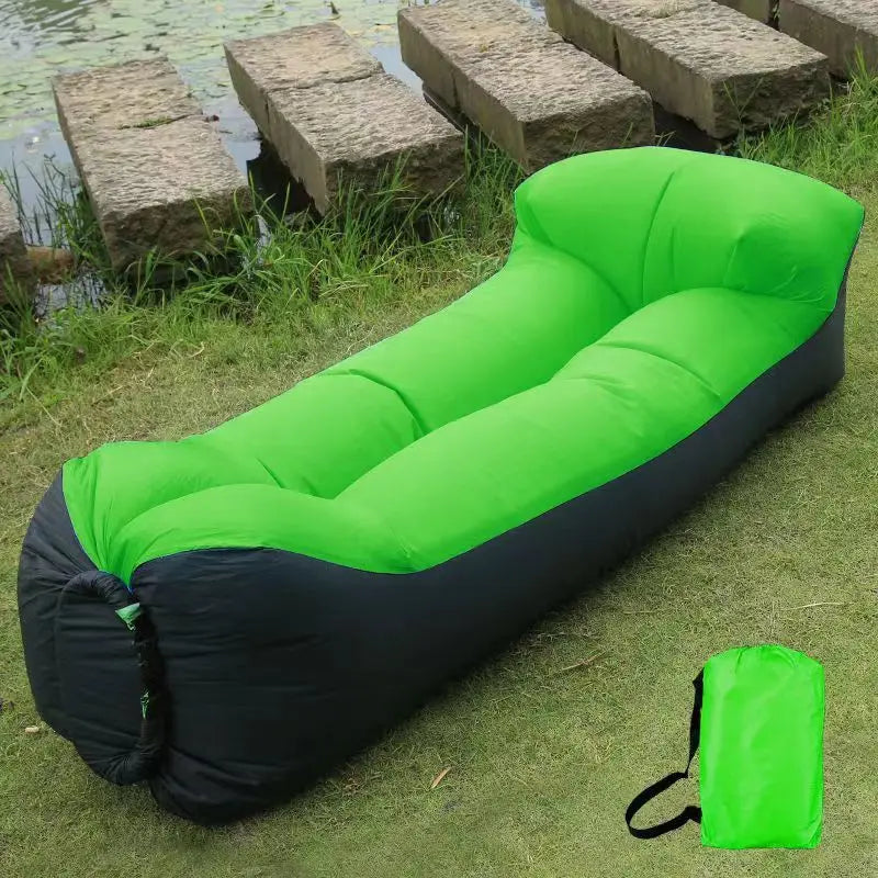 Outdoor Lazy Non Inflatable Sofa Folding Portable Air Cushion Bed Picnic Camping Yellow White Air Bed