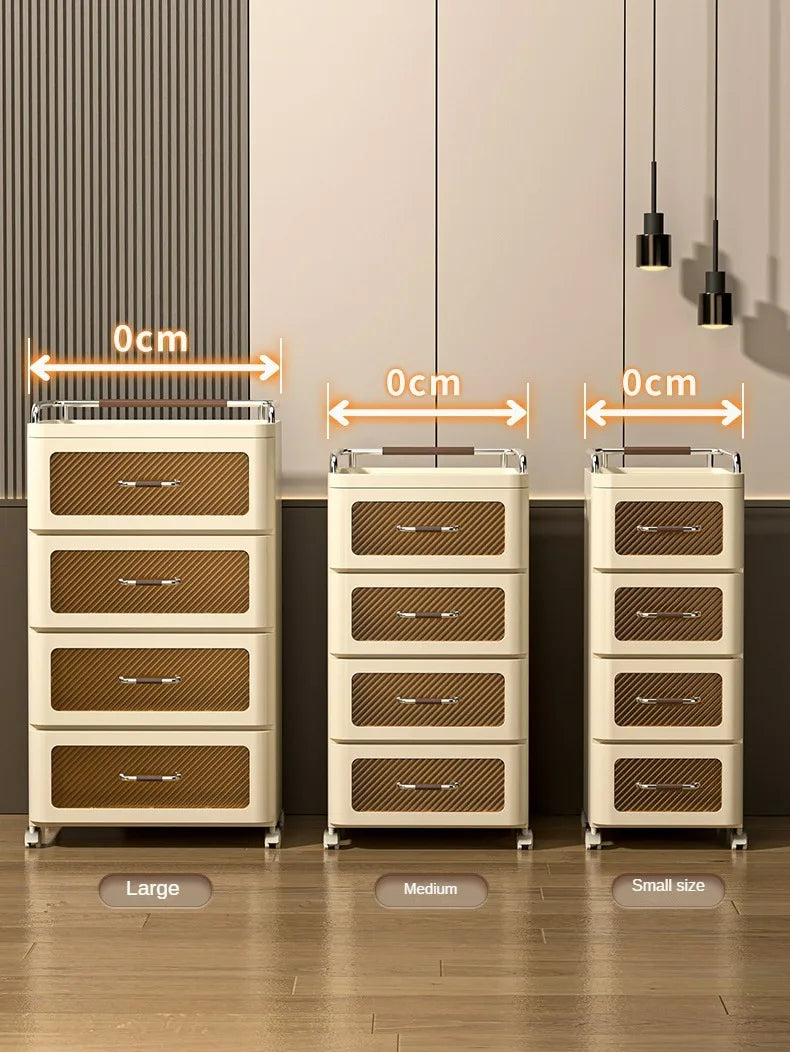 Storage Cabinet Drawer Style Household Snack Toy Storage Cabinet Mobile Layered Small Cart Storage Rack Removable Nightstand