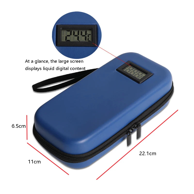 Insulin Cooler Travel Case TSA Approved Portable Medication Organizer with Thermometer and Ice Pack Insulated Diabetic Cooler