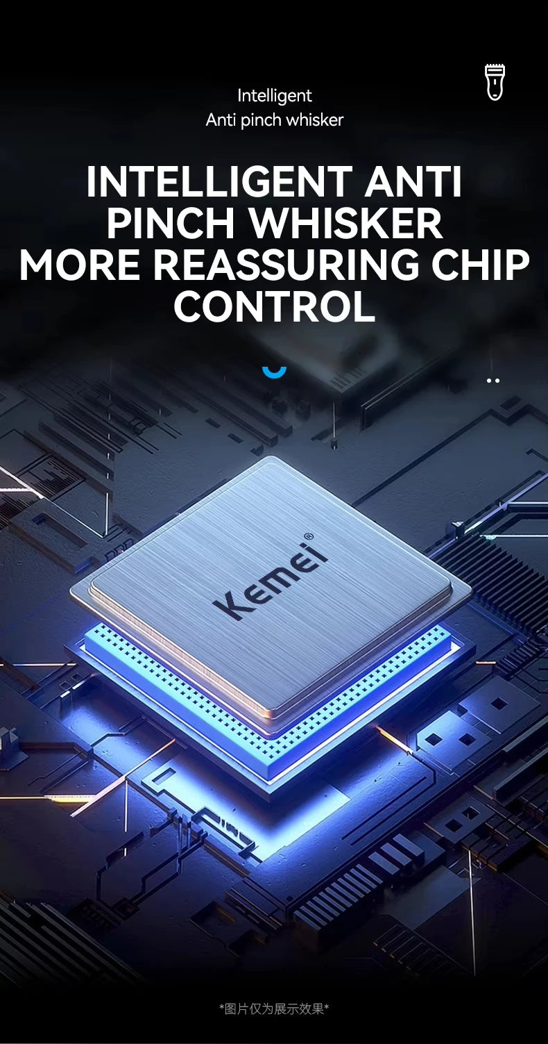 Kemei KM-1112 USB Charging IPX5 Waterproof Shaver 2 in1 Men's Rechargeable Electric Beard Razor Floating Forward Shaving Machine