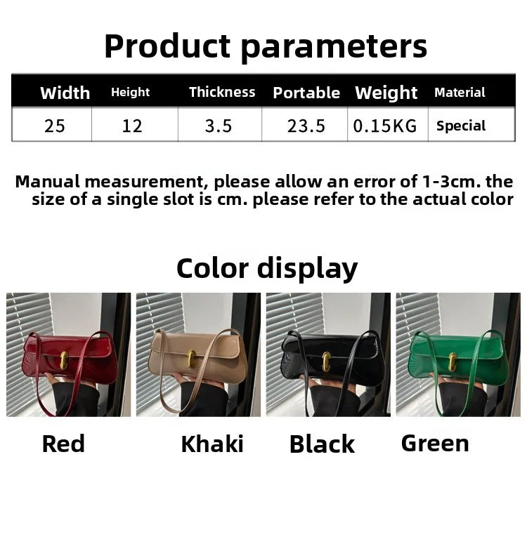 Women's Vintage Faux Oiled Leather Flap Decor Shoulder Underarm Bag, Buckle Baguette Tote Bag Suitable for Dating, Outing, Party