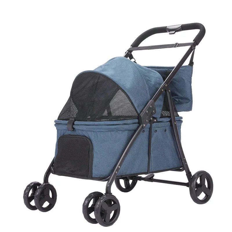 Large Pet Travel Strollers Foldable Enlarged Dog Cart Artifact Large Space for Easy Folding and Portable Travel Pet Products