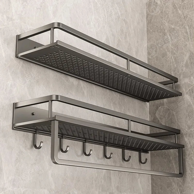 Wall-Mounted Storage Rack No-Drill Bathroom Vanity Shelf for Washroom Balcony Toilet - Organizer Shelf for Kitchen Bathroom