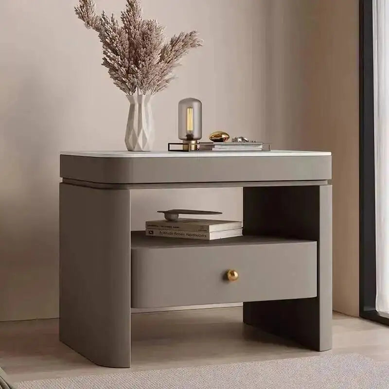 Aesthetic Luxury Bedside Table Unique Trendy Design Storage Nightstands With Drawers Mesita De Noche Bedroom Furniture