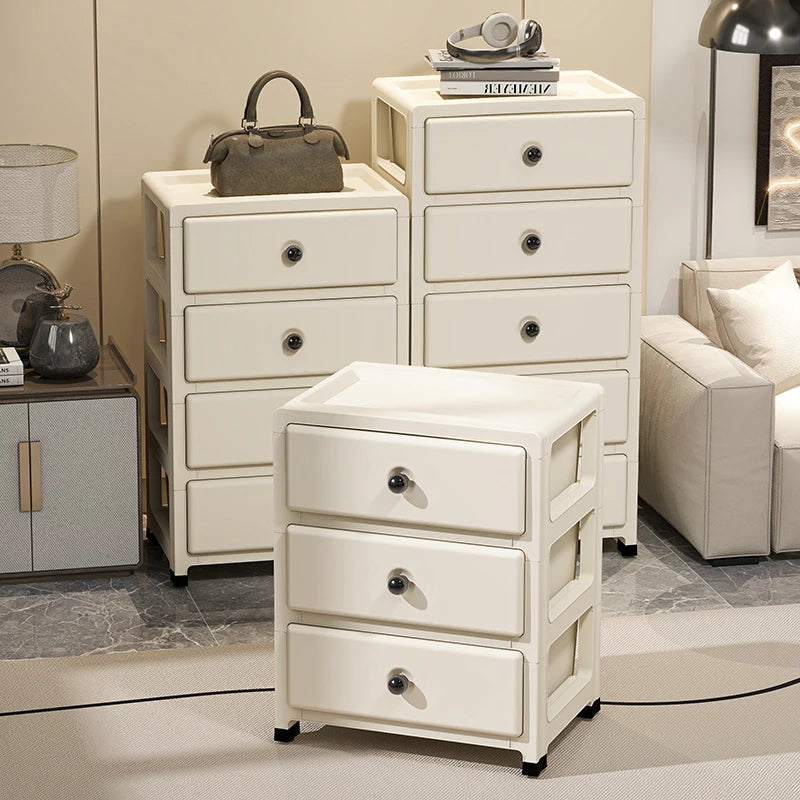 Mobile Multi-Layer Drawer Storage Cabinet,Large Capacity Bedside Table with Wheels for Bedroom/Kitchen/Living Room