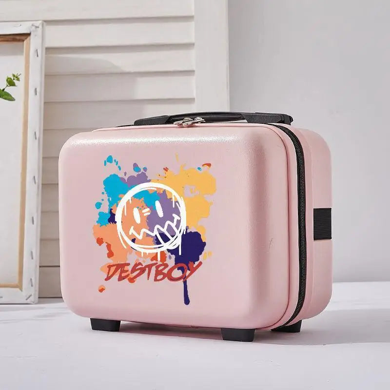 2024 New Grasp Dream Vintage Floral PU Travel Bag Luggage sets,13" inch Women Retro Trolley Suitcase Bag On Universal Wheels