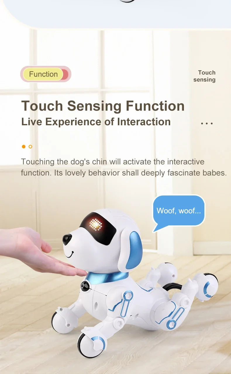 RC Robot Dog Electronic Stunt Pet Interactive Touch Programmable Smart Walking Dancing Kids Birthday Gift for Kids Boys Girls