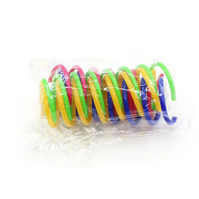Cat color plastic spring cat toy color spring jumping cat toy toy scratch-resistant and bite cat pet supplies