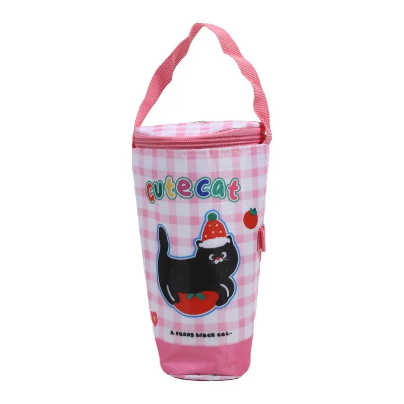 Portable Milk Tea Tote Bag Heat Preservation Bag Carrying Insulated Cup Cover Umbrella Bag Handbag Camping Drinkware Accessories