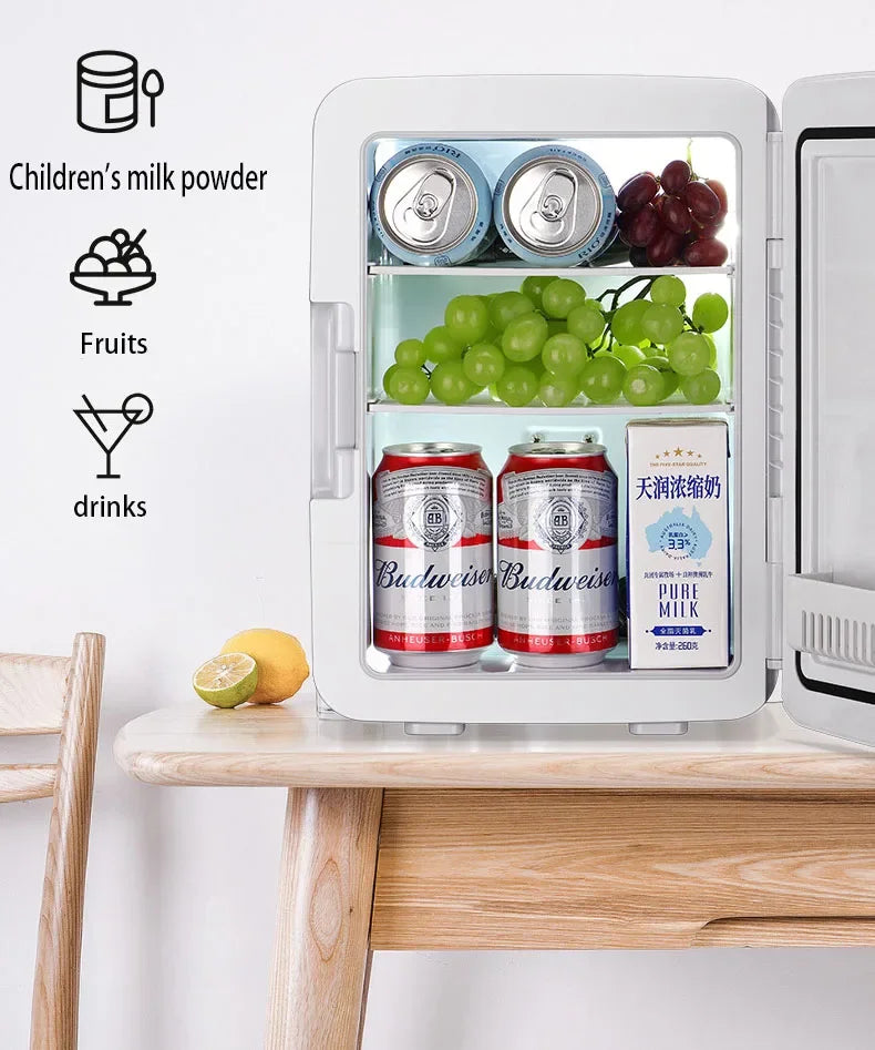 12L Portable Mini Refrigerator Student Dormitory Heating And Cooling Cosmetics Car Home Dual-Use Refrigeration And Preservation