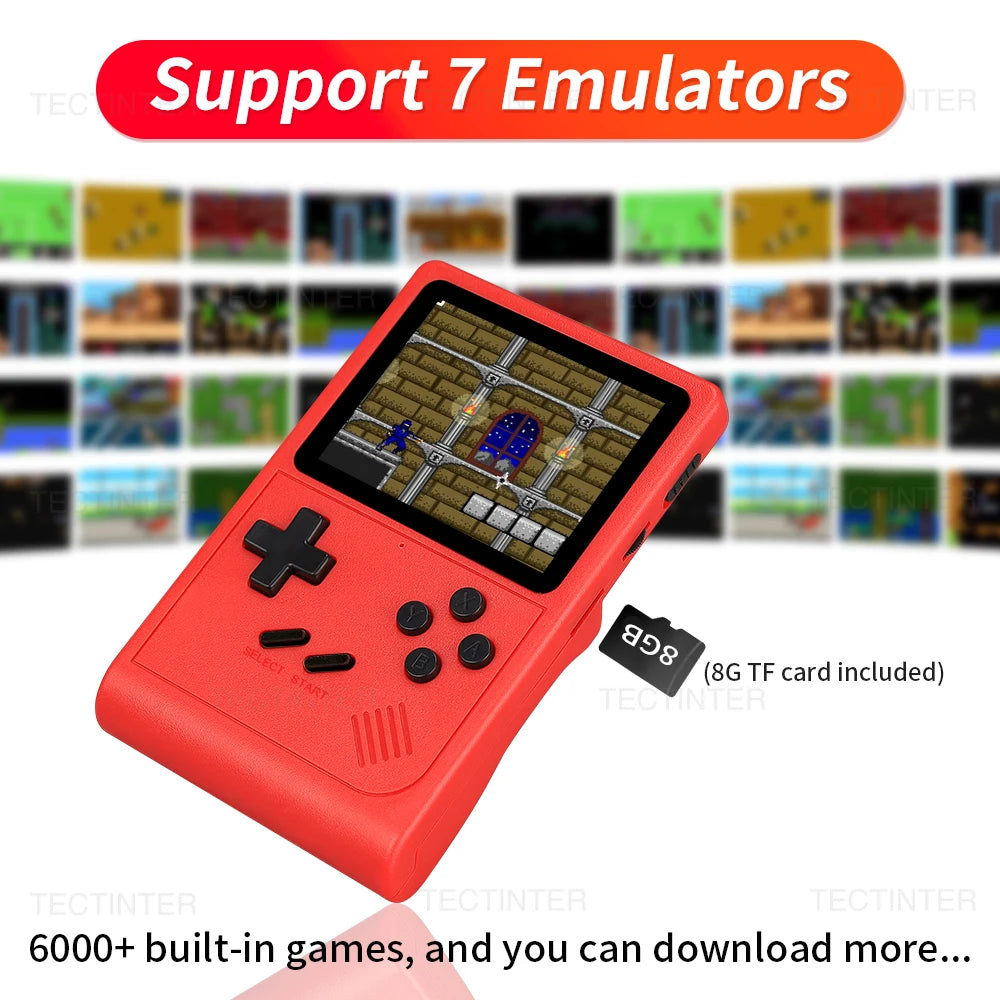 GB300 3.0 Inch Screen Handheld Game Console Player Video Game Console Built-in 6000 Game For SF/SFC/GB/GBA Support AV Output