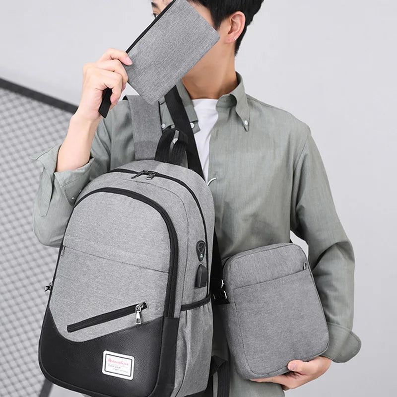 3Pcs Children Backpack Set Back to School Bags for Girls Boys Students Primary Kids Backpacks Fashion Travel Bag USB Charging