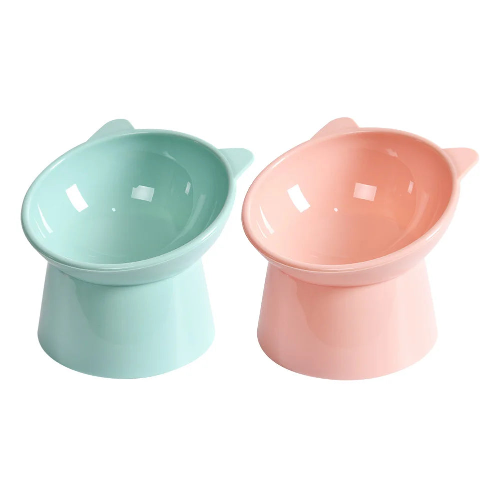 Tilted Cat Food Bowl Elevated Cat Bowl Ergonomic Cat Food Dish Anti Vomiting Plastic Feeding Bowl Non Slip for Flat- Faced Cats