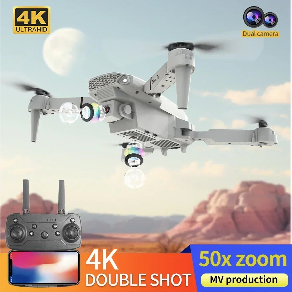 E88 Mini Drone 4K HD Camera WiFi FPV Foldable Quadcopter for Kids Adults Gift Toy RC Aircraft