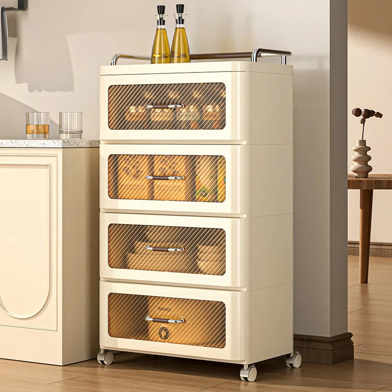 Storage Cabinet Drawer Style Household Snack Toy Storage Cabinet Mobile Layered Small Cart Storage Rack Removable Nightstand