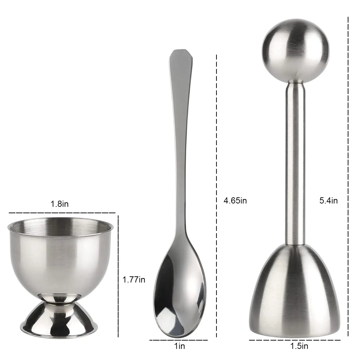 Egg Cup Topper Set Stainless Steel Soft Hard Boiled Egg Separator Holder with Egg Timer Spoon Cup Kitchen Gadget Tools