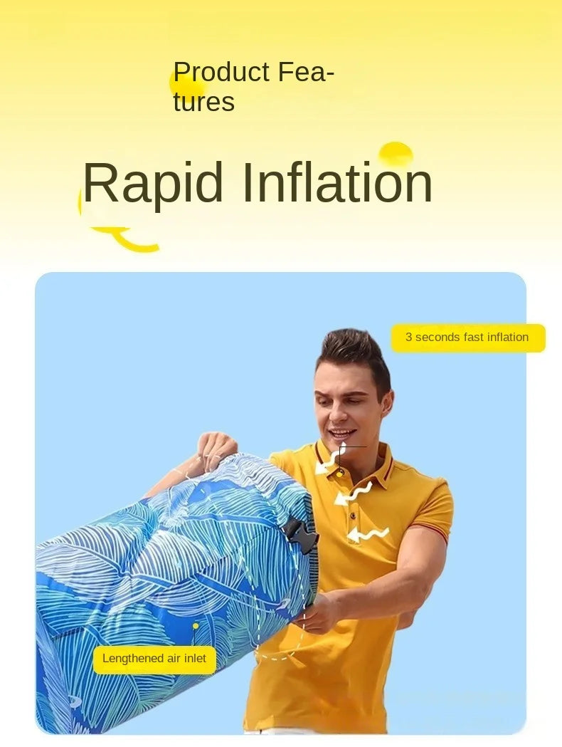 New Inflatable Lounge Chair, Outdoor Inflatable Sofa, Inflatable Hammock, Suitable for Camping, Beach, Tanning, Etc