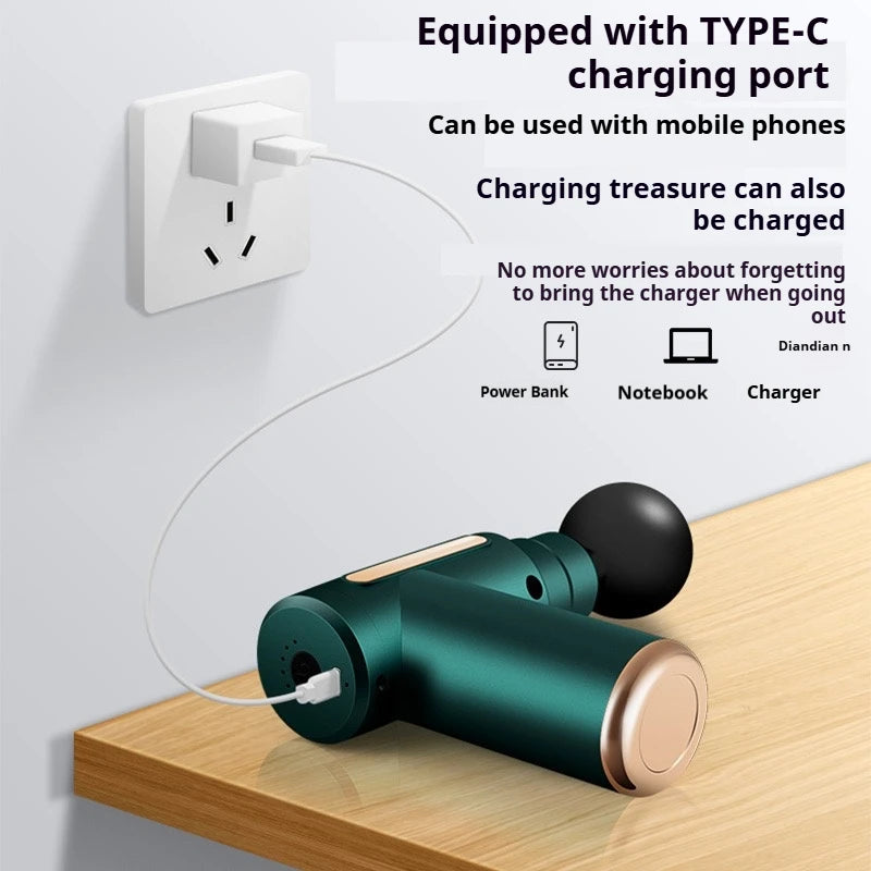 New Portable Fascia Gun Deep Tissue Massage Mini Lightweight and Adjustable Speed Massage Equipment Suitable for the Whole Body