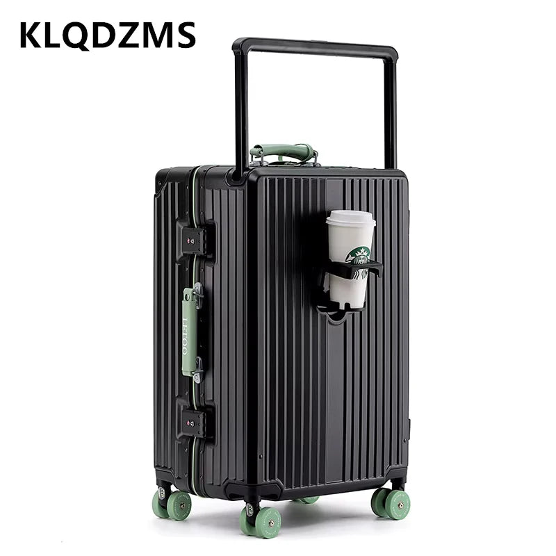 KLQDZMS Carry-on Travel Luggage 20"24"28 Inch Aluminum Frame Large Capacity Trolley Case PC Boarding Box Multi-function Suitcase