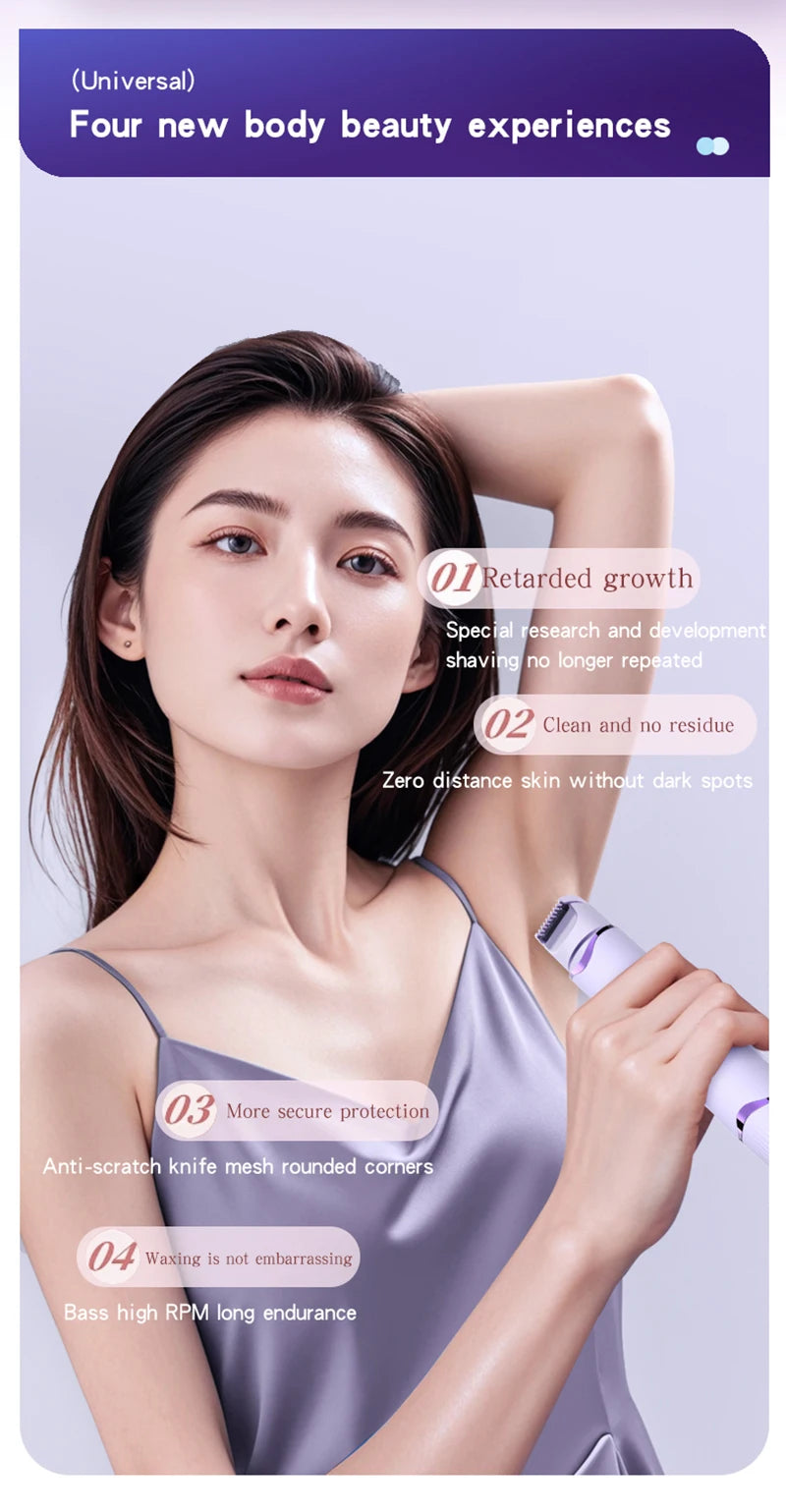 2 IN 1 Lady Electric Shaver Double Head Dual Purpose  Electric Razor & Hair Trimmer For Female Underarm Leg Bikini Hair Remover