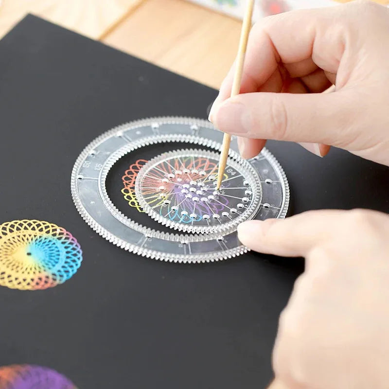 Spirograph Drawing Kit - Interlocking Gears & Wheels Set, Creative Geometric Art Toy for Kids Educational Gift