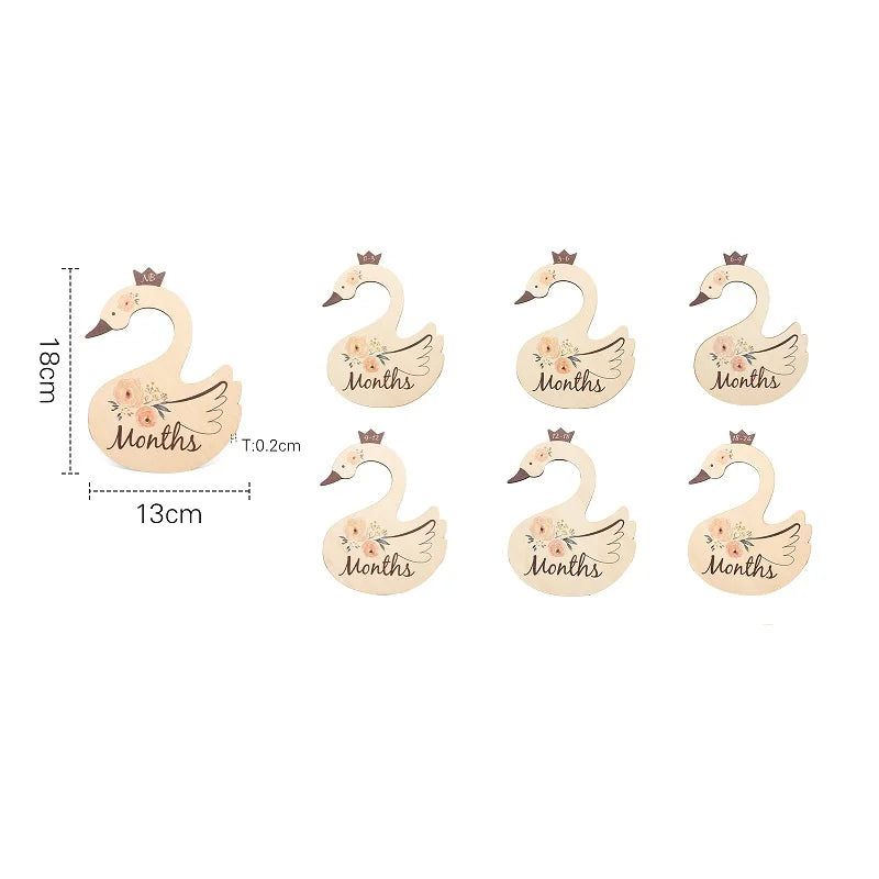 Baby Wooden Dividers Closet Size Wardrobe Separator Star Moon Milestone Cards Months Organizers Kids Photography Accessories