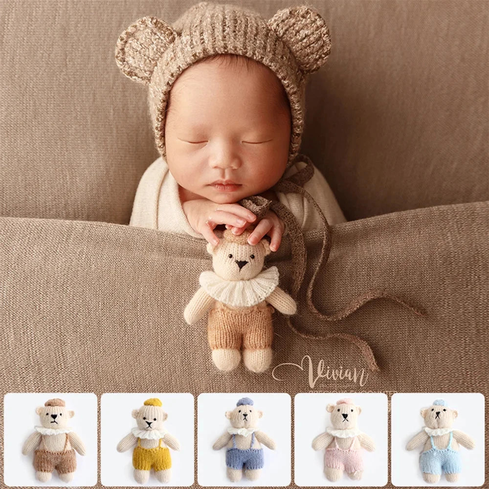 Baby Photography Animal Doll Newborn Photo Hand-Knitted Teddy Bear Props Studio Photo Cute Animal Seahorse Hair Toy Accessories