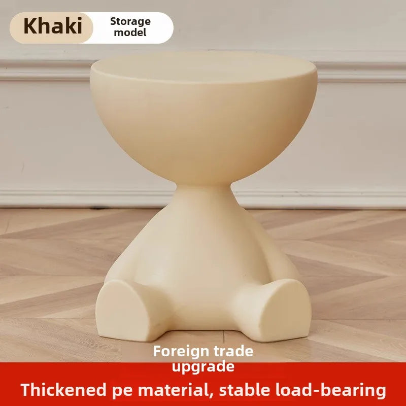 37*41cm Creative Bedside Table Home Sofa Side Shelf Bedroom Balcony Movable Mini Bear Table Coffee Table