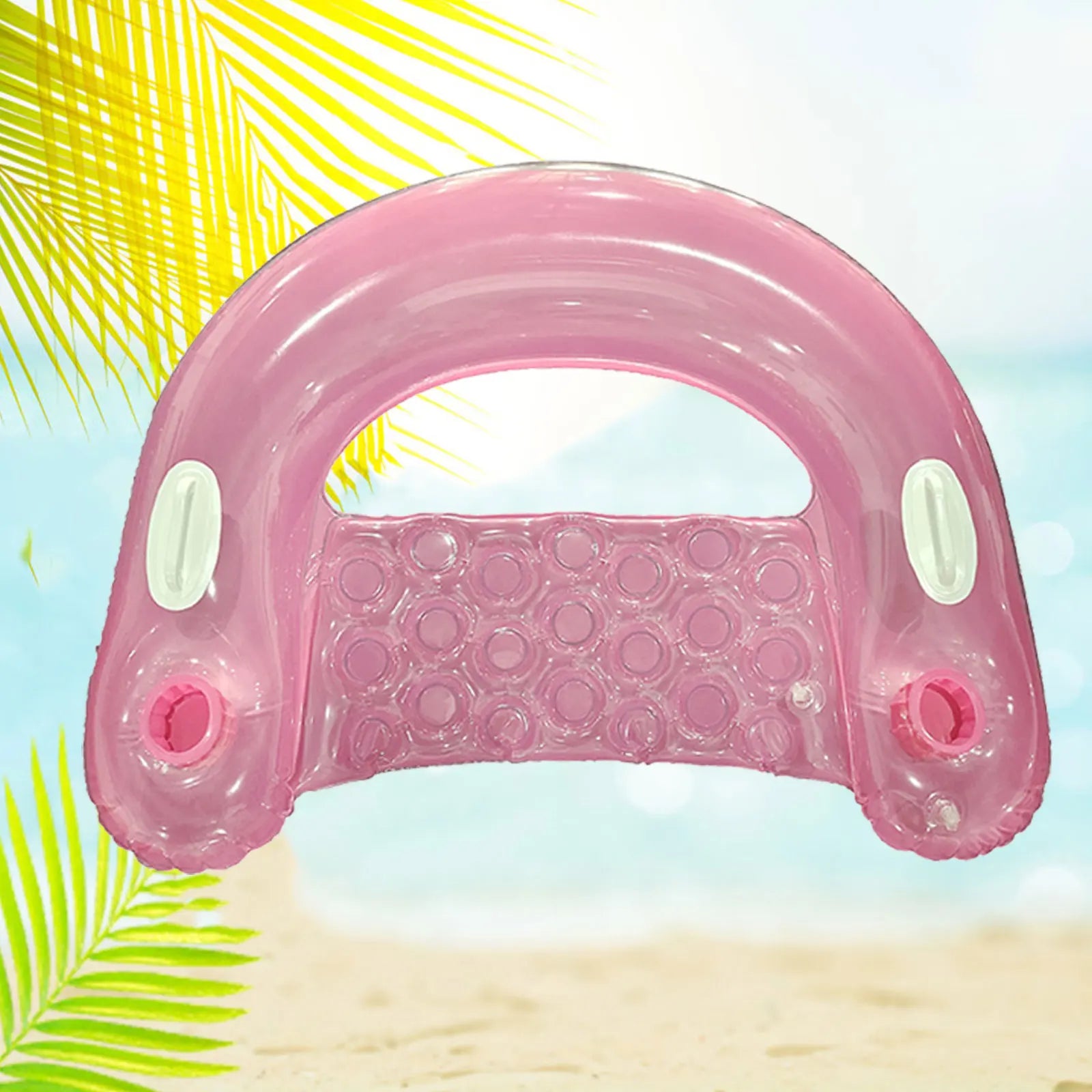 Inflatable Pool Floats for Adult Kids, Float Chairs with Cupholders and Handles Pool Lounges, PVC Water Mattresses Hammock Mat