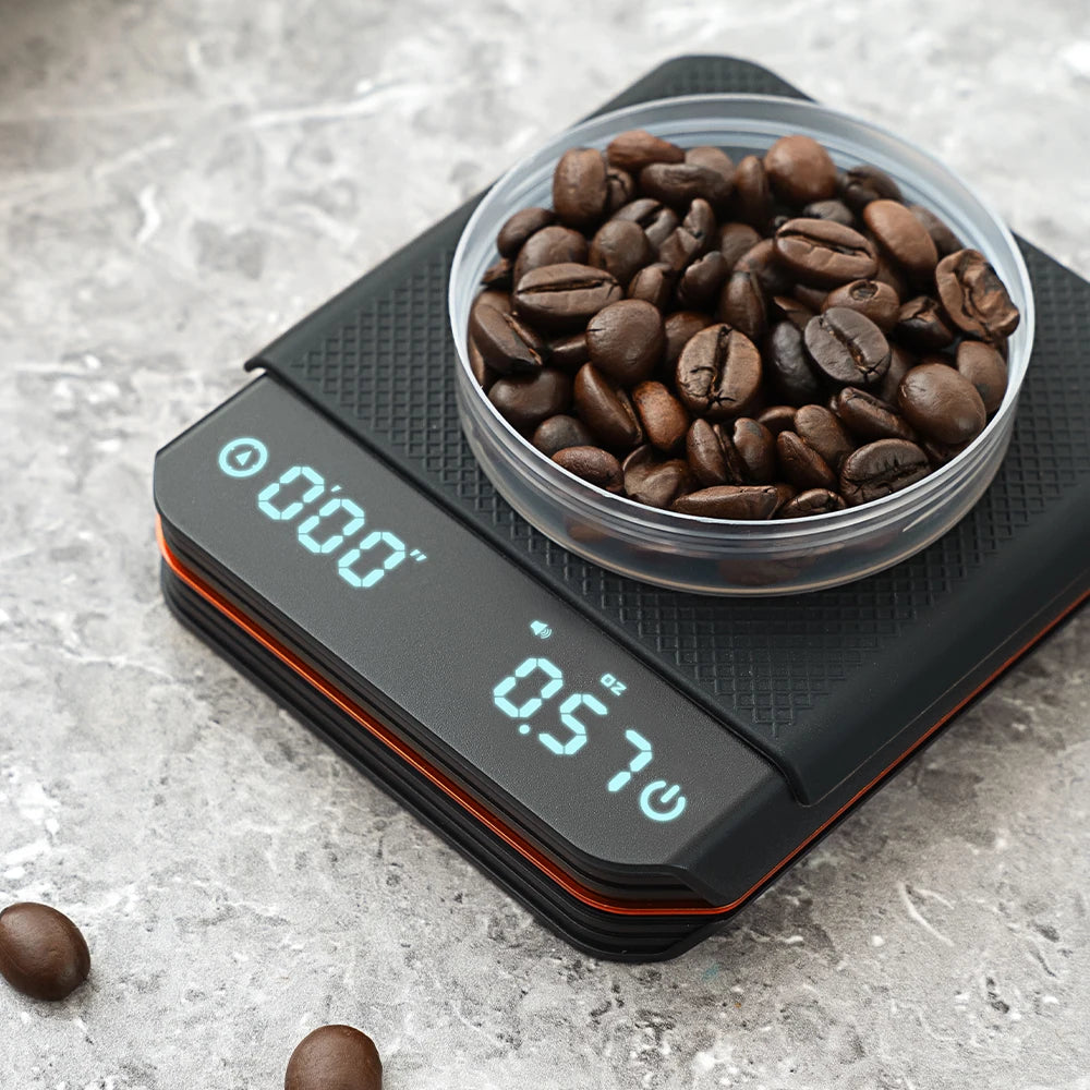 Portable Digital Coffee Scale – Rechargeable High-Precision Kitchen Scale with Timer 2kg/0.1g Accuracy for Pour-Over, Espresso