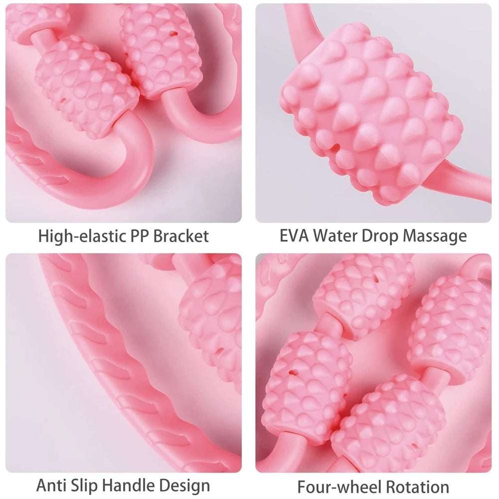 Muscle Massage Roller for Deep Tissue 360° Manual Dual Angle Foam Massager Roller for Legs Neck Arm Waist Muscle Roller Massager